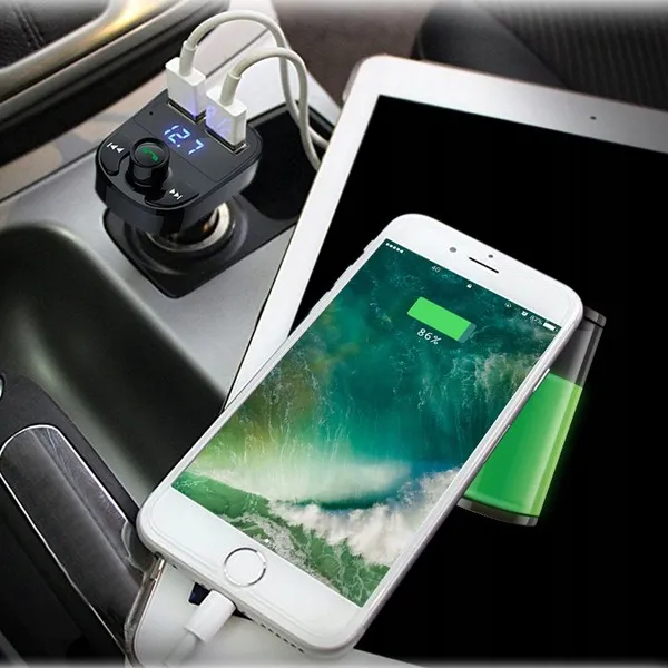 TRANSMITER FM BLUETOOTH MP3 2xUSB microSD DO AUTA